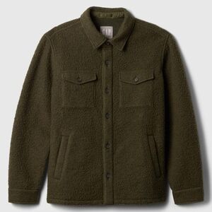 Gap Textured Relaxed Utility Shirt Jacket. Size L. Color Olive Orchad.